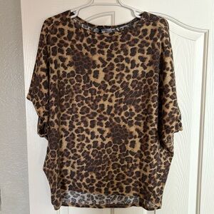 Michael Stars dolman sleeve leopard print top
